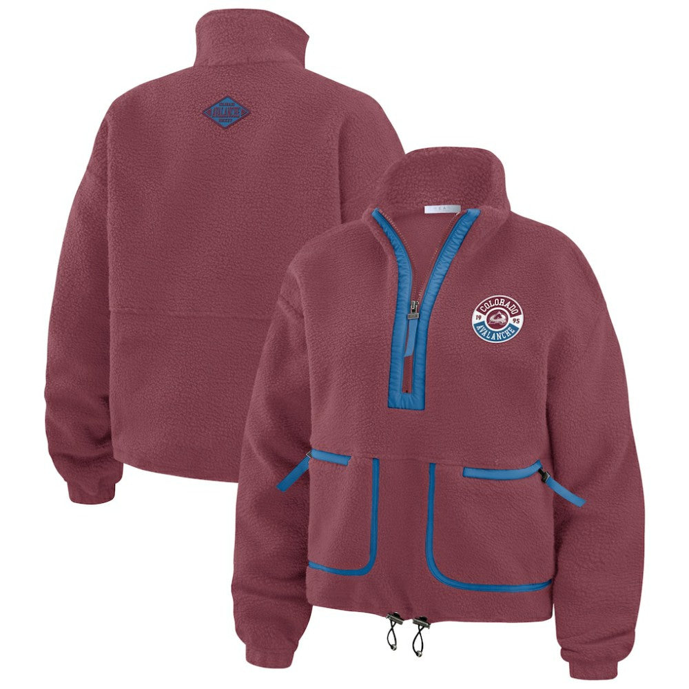 NHL Colorado Avalanche WEAR by Erin Andrews Women's Polar Fleece Half-Zip Jacket - Burgundy