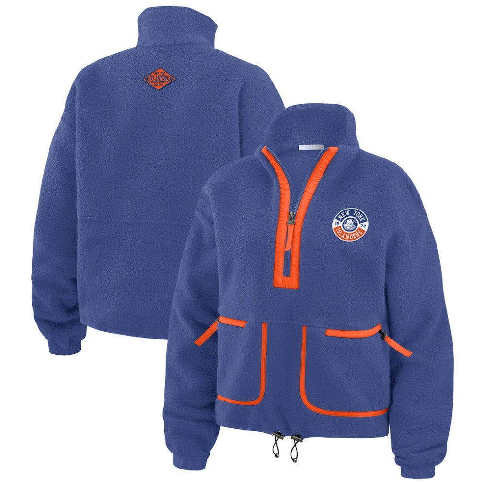 NHL New York Islanders WEAR by Erin Andrews Women's Polar Fleece Half-Zip Jacket - Royal
