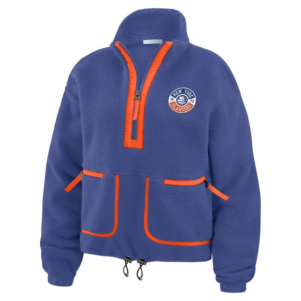 NHL New York Islanders WEAR by Erin Andrews Women's Polar Fleece Half-Zip Jacket - Royal