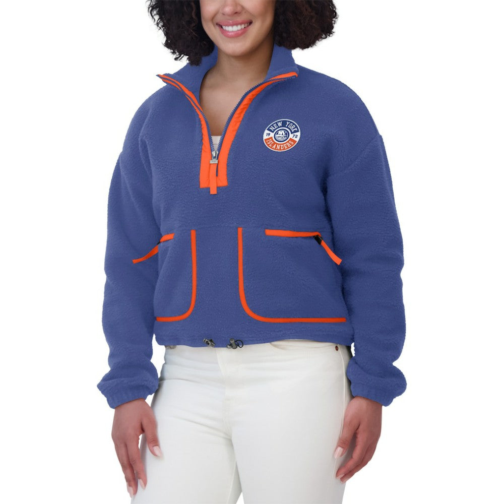 NHL New York Islanders WEAR by Erin Andrews Women's Polar Fleece Half-Zip Jacket - Royal