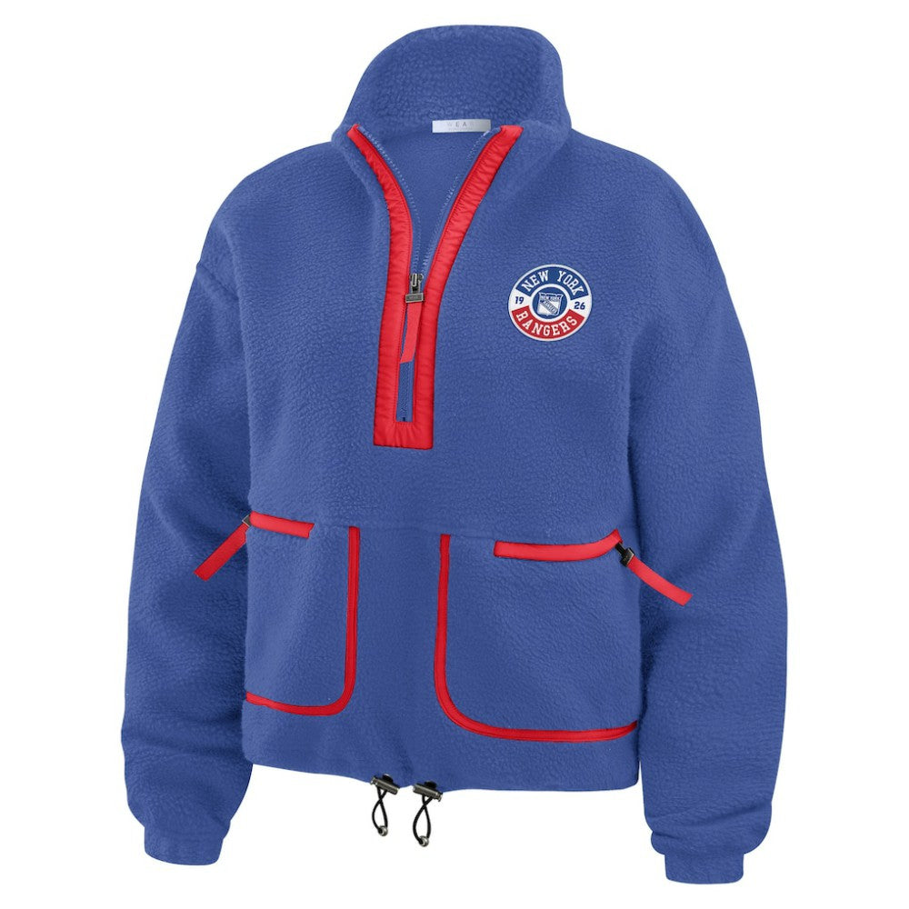 NHL New York Rangers WEAR by Erin Andrews Women's Polar Fleece Half-Zip Jacket - Blue