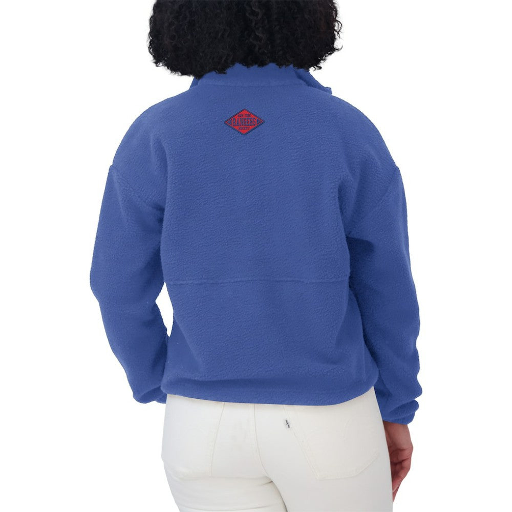 NHL New York Rangers WEAR by Erin Andrews Women's Polar Fleece Half-Zip Jacket - Blue