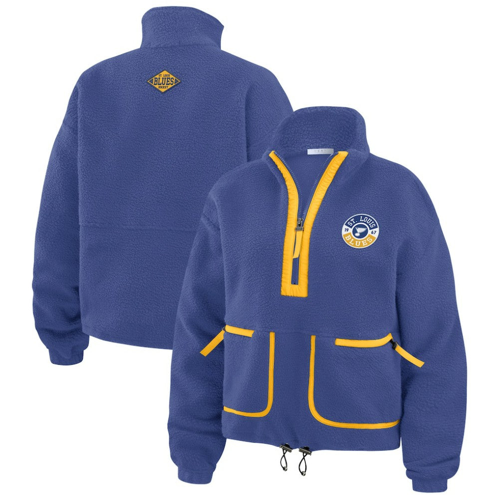 NHL St. Louis Blues WEAR by Erin Andrews Women's Polar Fleece Half-Zip Jacket - Blue