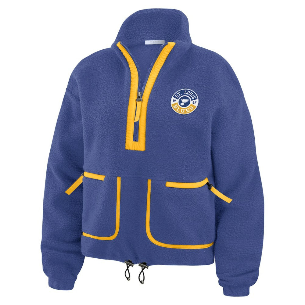 NHL St. Louis Blues WEAR by Erin Andrews Women's Polar Fleece Half-Zip Jacket - Blue
