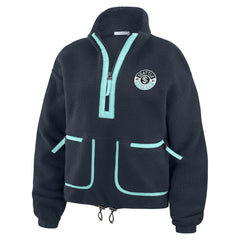 NHL Seattle Kraken WEAR by Erin Andrews Women's Polar Fleece Half-Zip Jacket - Deep Sea Blue