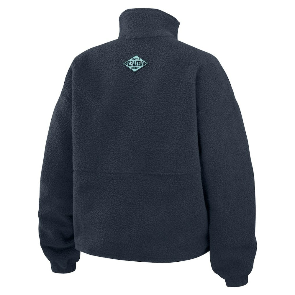 NHL Seattle Kraken WEAR by Erin Andrews Women's Polar Fleece Half-Zip Jacket - Deep Sea Blue