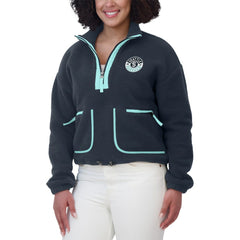 NHL Seattle Kraken WEAR by Erin Andrews Women's Polar Fleece Half-Zip Jacket - Deep Sea Blue