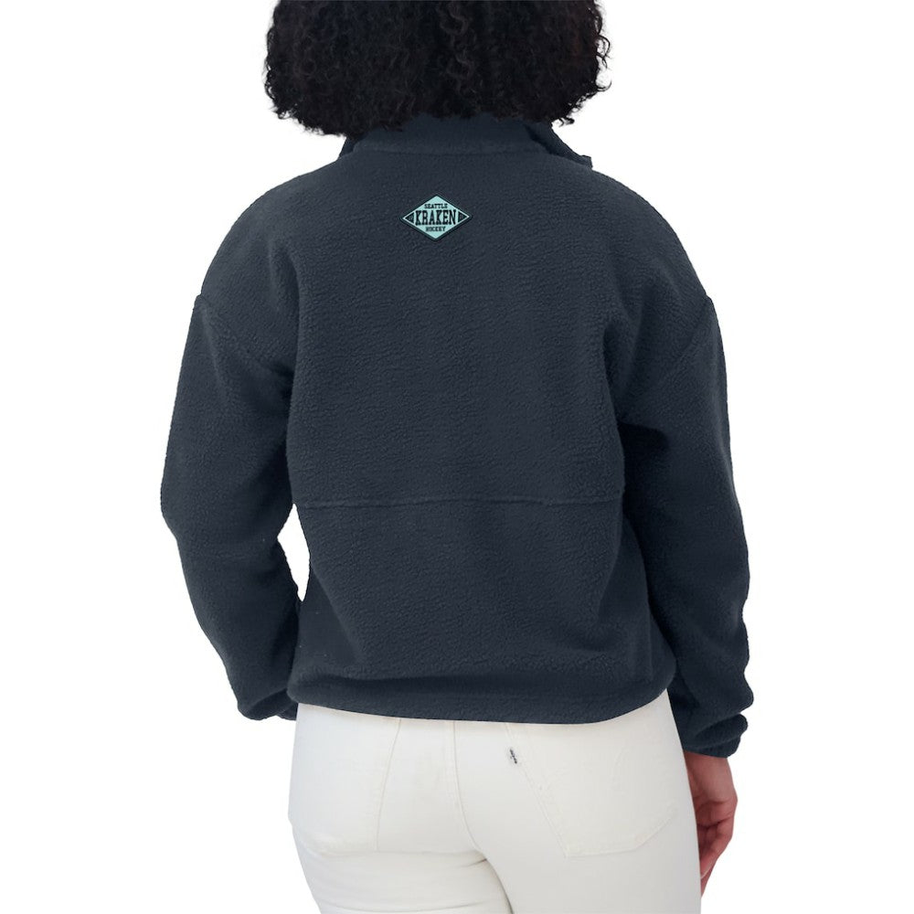 NHL Seattle Kraken WEAR by Erin Andrews Women's Polar Fleece Half-Zip Jacket - Deep Sea Blue