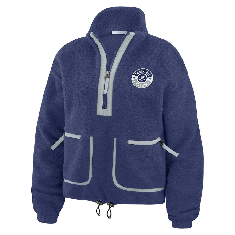 NHL Tampa Bay Lightning WEAR by Erin Andrews Women's Polar Fleece Half-Zip Jacket - Blue