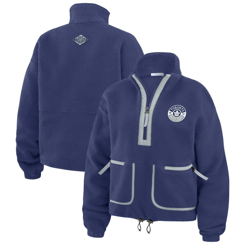 NHL Toronto Maple Leafs WEAR by Erin Andrews Women's Polar Fleece Half-Zip Jacket - Blue