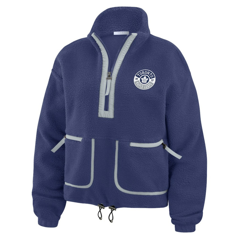 NHL Toronto Maple Leafs WEAR by Erin Andrews Women's Polar Fleece Half-Zip Jacket - Blue