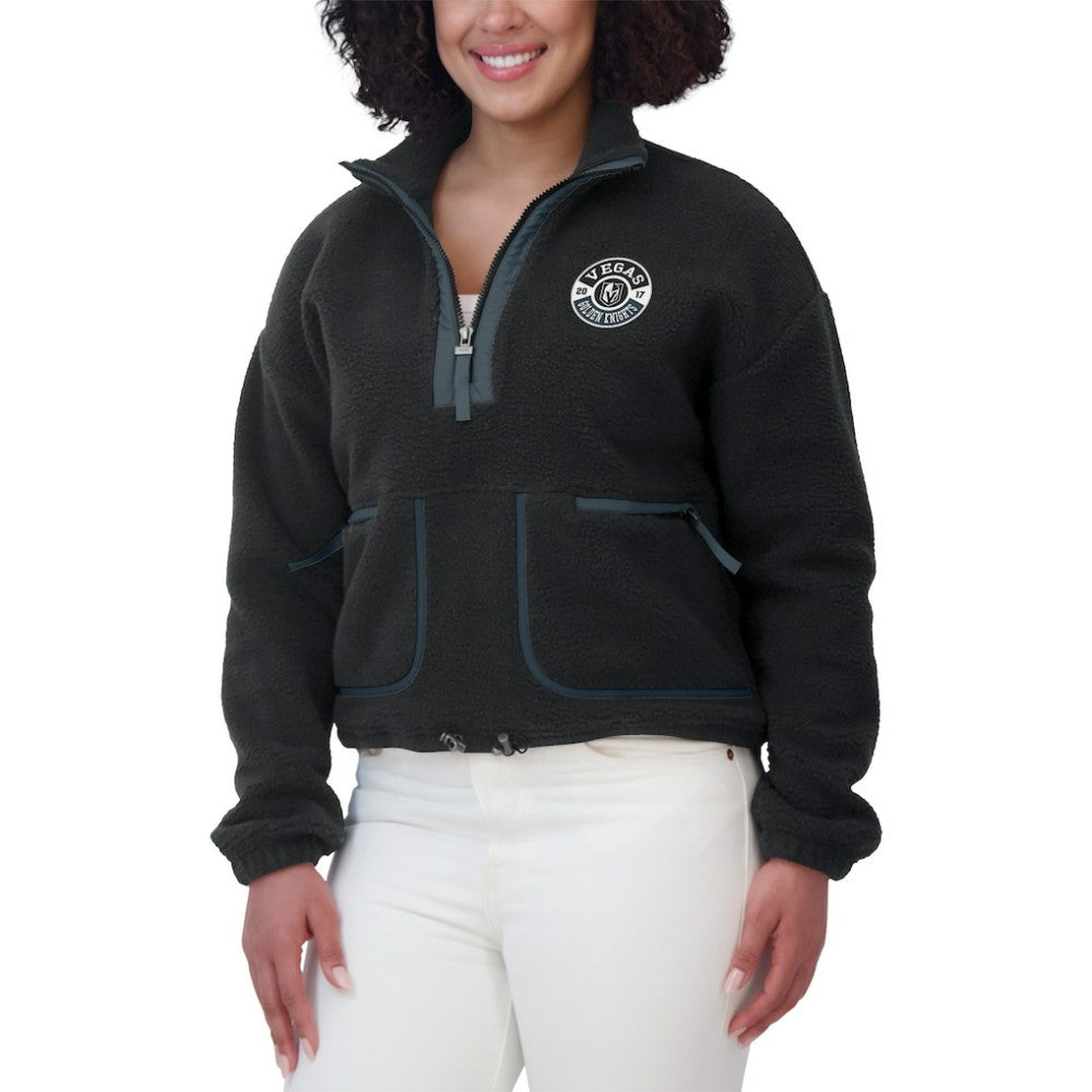NHL Vegas Golden Knights WEAR by Erin Andrews Women's Polar Fleece Half-Zip Jacket - Black