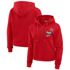 NHL New Jersey Devils WEAR by Erin Andrews Women's Waffle-Knit Pullover Hoodie - Red