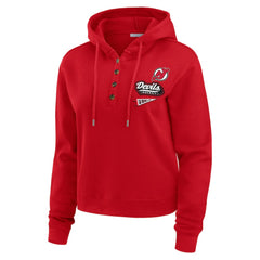NHL New Jersey Devils WEAR by Erin Andrews Women's Waffle-Knit Pullover Hoodie - Red