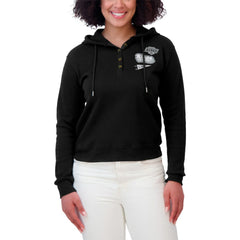 NHL Los Angeles Kings WEAR by Erin Andrews Women's Waffle-Knit Pullover Hoodie - Black