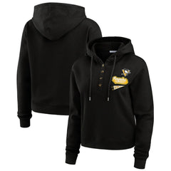 NHL Pittsburgh Penguins WEAR by Erin Andrews Women's Waffle-Knit Pullover Hoodie - Black