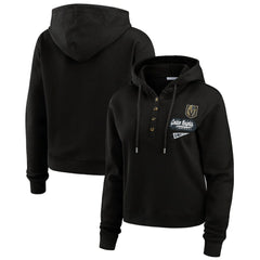 NHL Vegas Golden Knights WEAR by Erin Andrews Women's Waffle-Knit Pullover Hoodie - Black