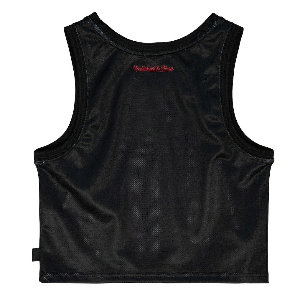 Chicago Bulls Women's Hardwood Classics Big Face 4.0 Cropped Tank Top Black