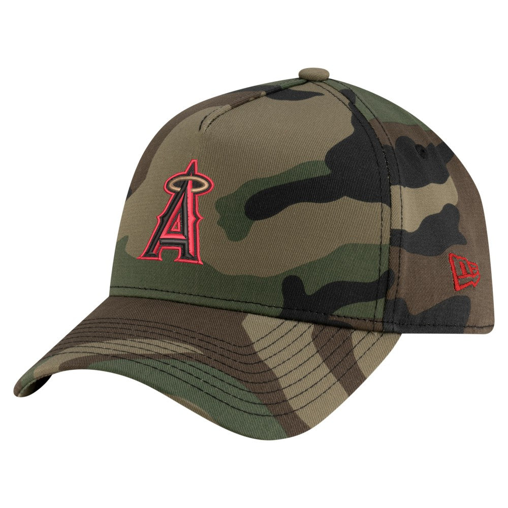 Los Angeles Angels New Era Woodland Team Pop 9FORTY A-Frame Adjustable Hat - Camo Hats