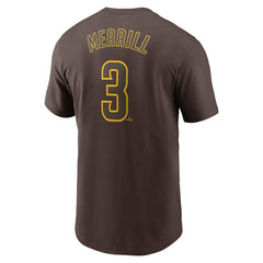 Jackson Merrill San Diego Padres Nike Fuse Name & Number T-Shirt - Brown T-shirts