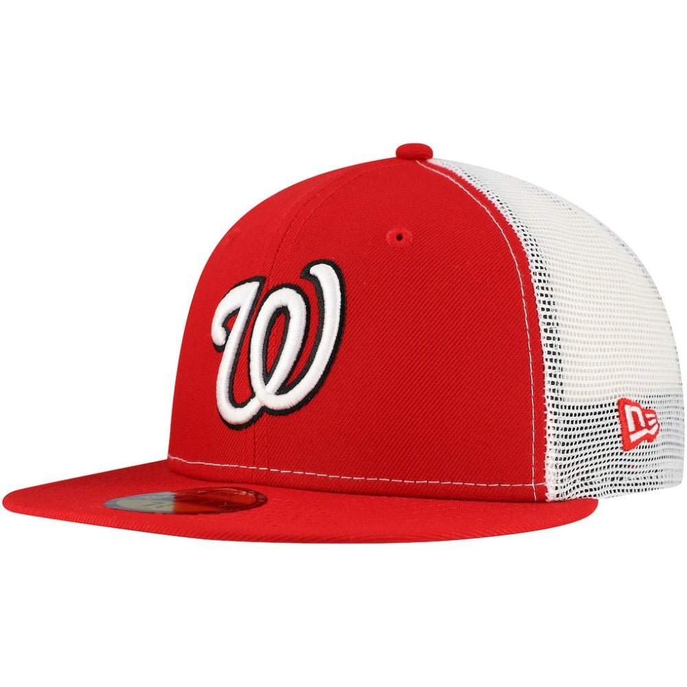 Washington Nationals New Era Team Color 59FIFTY Trucker Fitted Hat - Red Hats