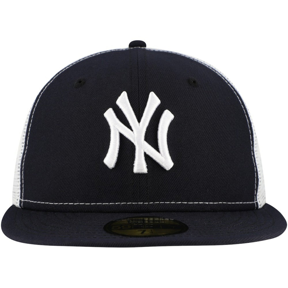 New York Yankees New Era Team Color 59FIFTY Trucker Fitted Hat - Navy Hats