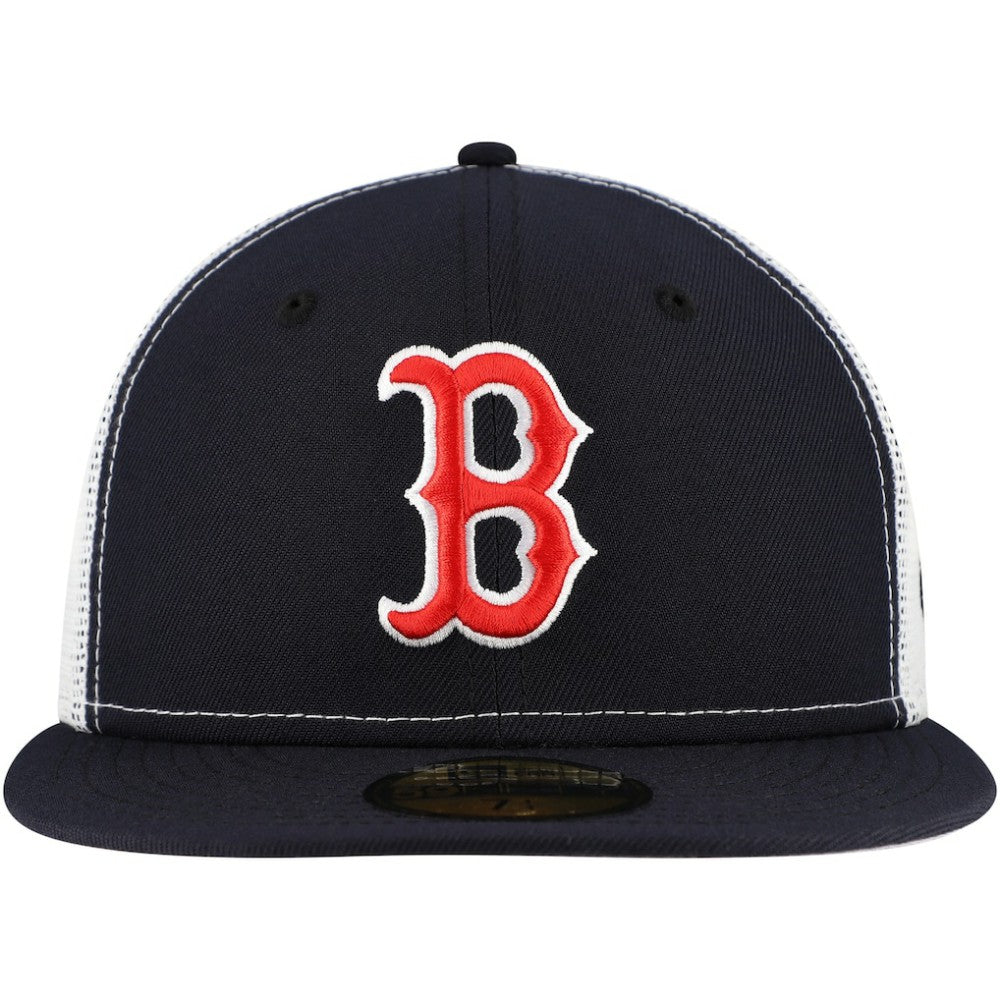 Boston Red Sox New Era Team Color 59FIFTY Trucker Fitted Hat - Navy Hats