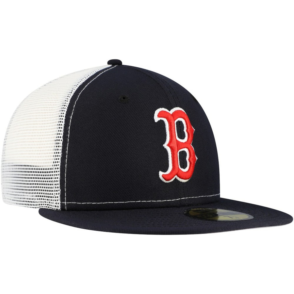 Boston Red Sox New Era Team Color 59FIFTY Trucker Fitted Hat - Navy Hats