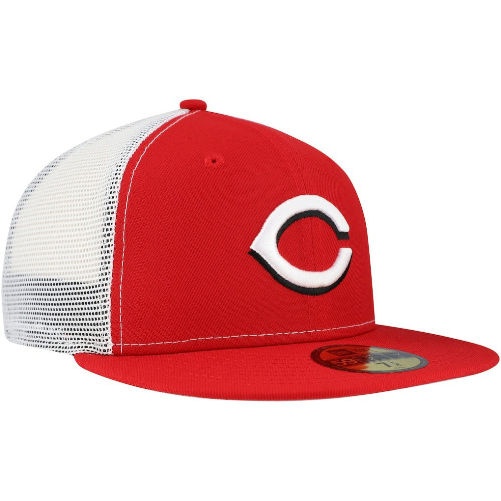 Cincinnati Reds New Era Team Color 59FIFTY Trucker Fitted Hat - Red Hats