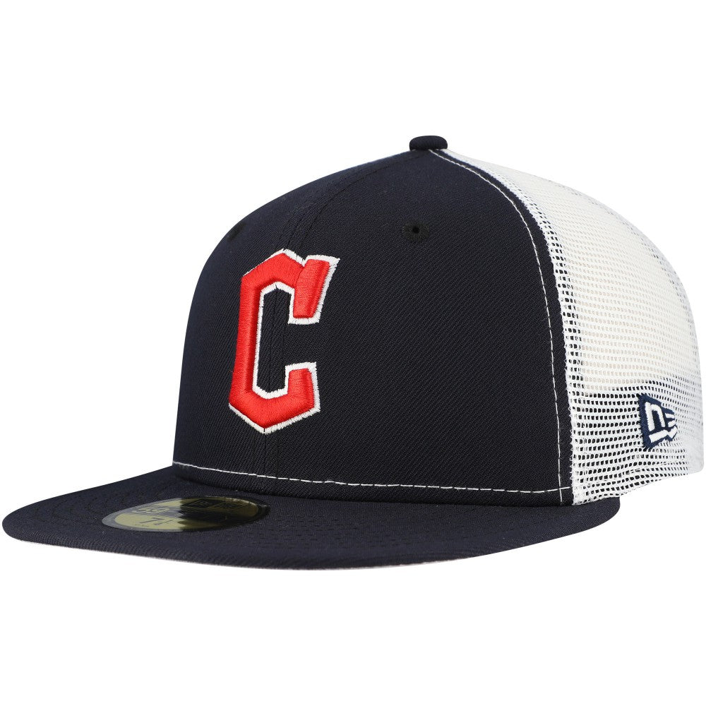 Cleveland Guardians New Era Team Color 59FIFTY Trucker Fitted Hat - Navy Hats