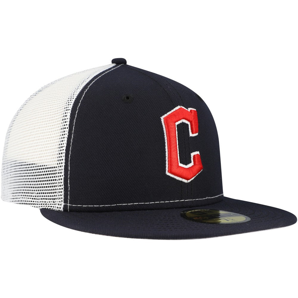 Cleveland Guardians New Era Team Color 59FIFTY Trucker Fitted Hat - Navy Hats