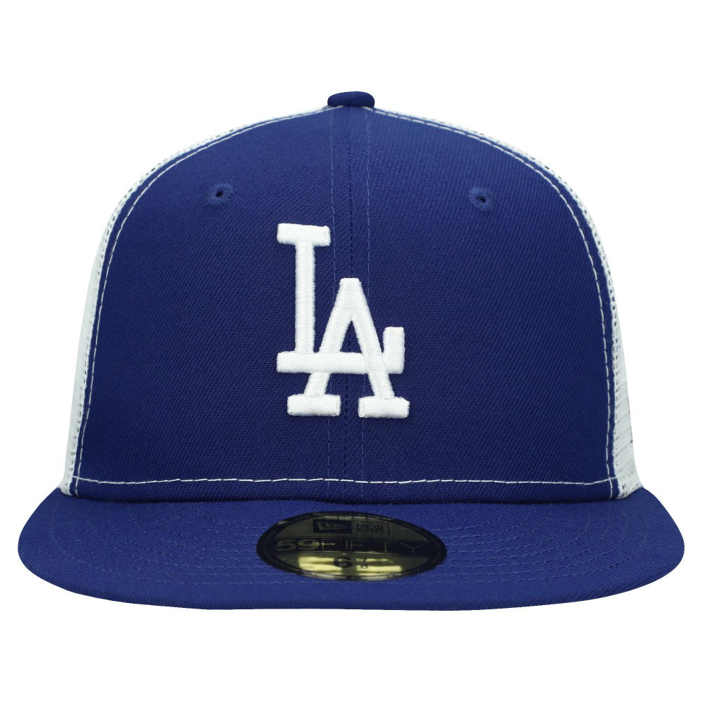 Los Angeles Dodgers New Era Team Color 59FIFTY Trucker Fitted Hat - Royal Hats