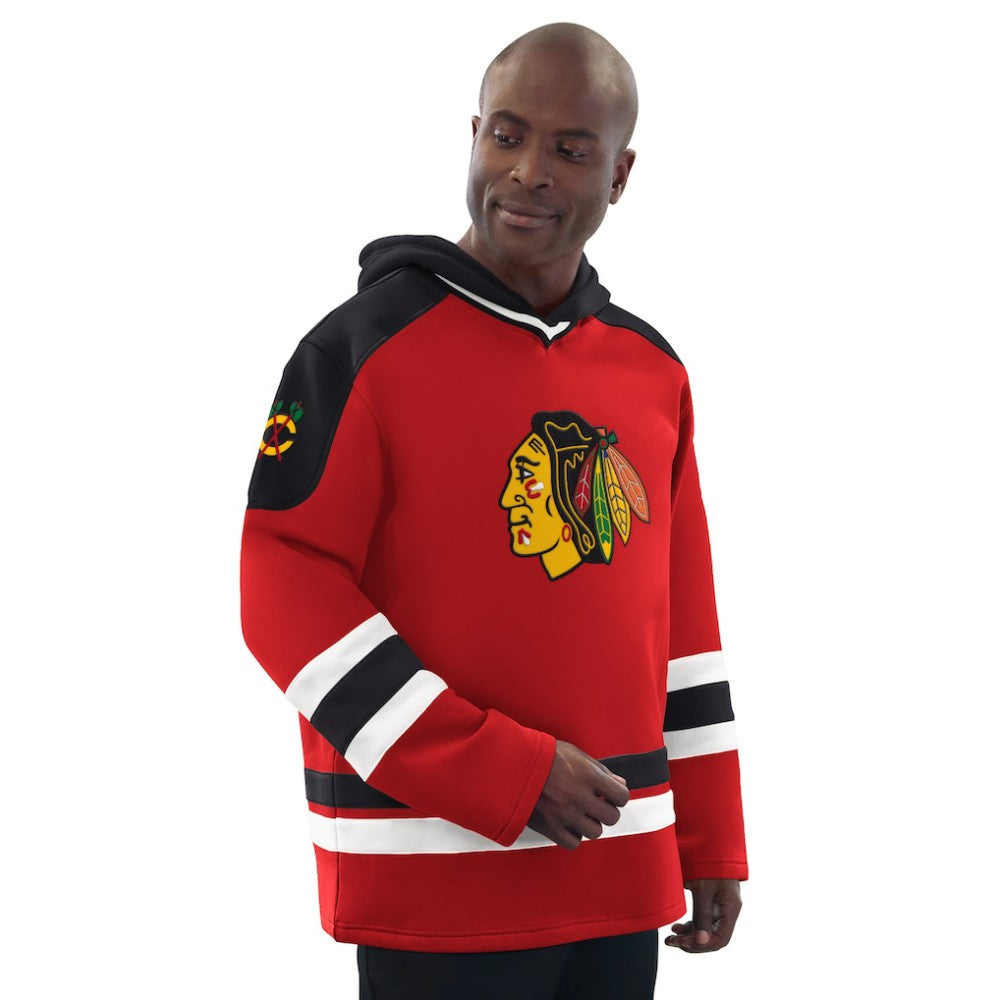 NHL Chicago Blackhawks Starter Hockey Pullover Hoodie - Red/Black