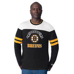 NHL Boston Bruins Starter Blitz Durene Long Sleeve T-Shirt - Black