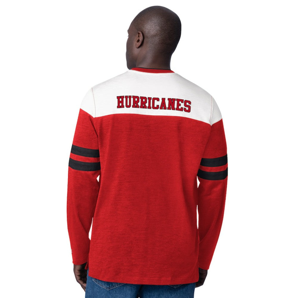 NHL Carolina Hurricanes Starter Blitz Durene Long Sleeve T-Shirt - Red