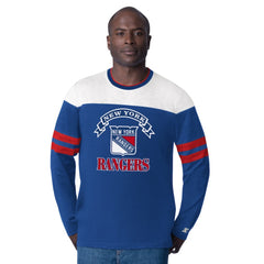 NHL New York Rangers Starter Blitz Durene Long Sleeve T-Shirt - Blue