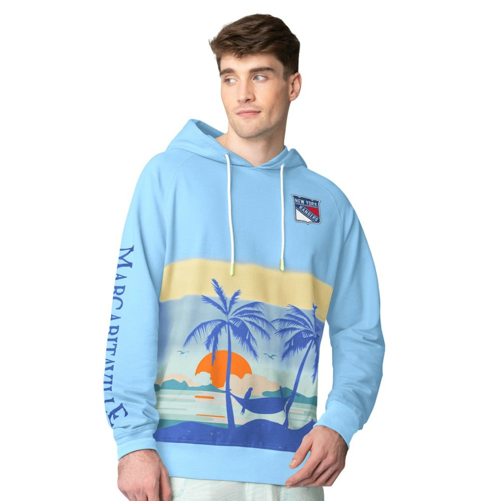 NHL New York Rangers Margaritaville Island Dream Peached Pullover Hoodie - Blue