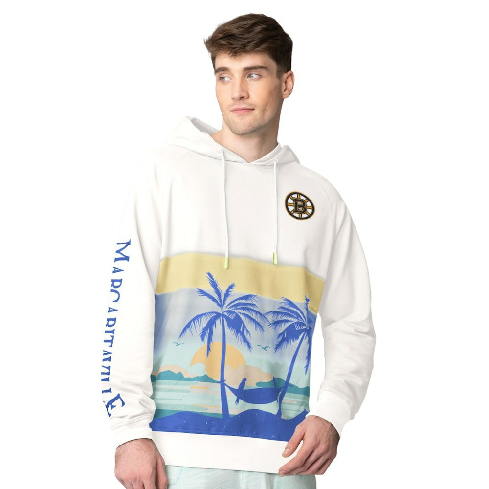 NHL Boston Bruins Margaritaville Island Dream Peached Pullover Hoodie - Cream