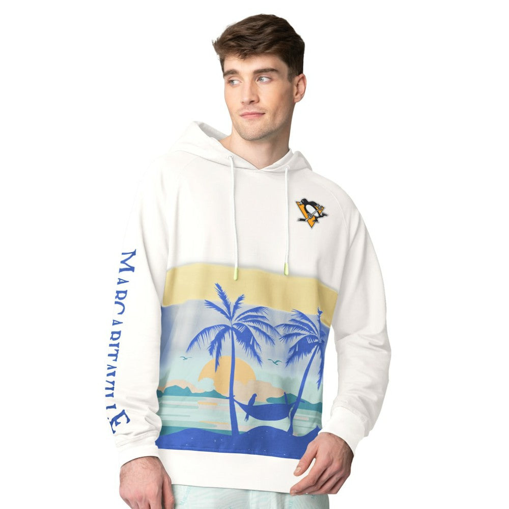 NHL Pittsburgh Penguins Margaritaville Island Dream Peached Pullover Hoodie - Cream