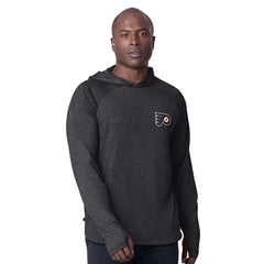 NHL Philadelphia Flyers MSX by Michael Strahan Fast Track Raglan Long Sleeve Hoodie T-Shirt - Black