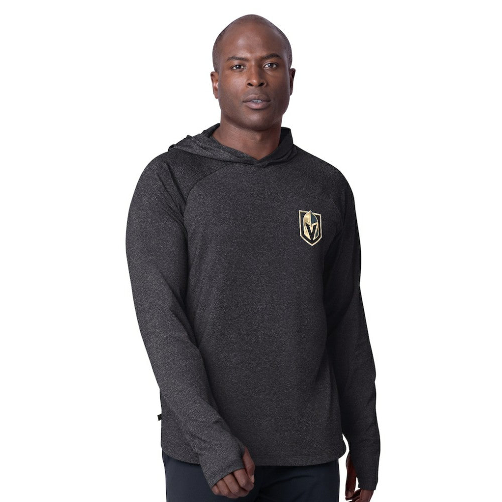 NHL Vegas Golden Knights MSX by Michael Strahan Fast Track Raglan Long Sleeve Hoodie T-Shirt - Black