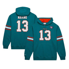 Dan Marino Miami Dolphins Retired Player Name & Number Pullover Hoodie Aqua