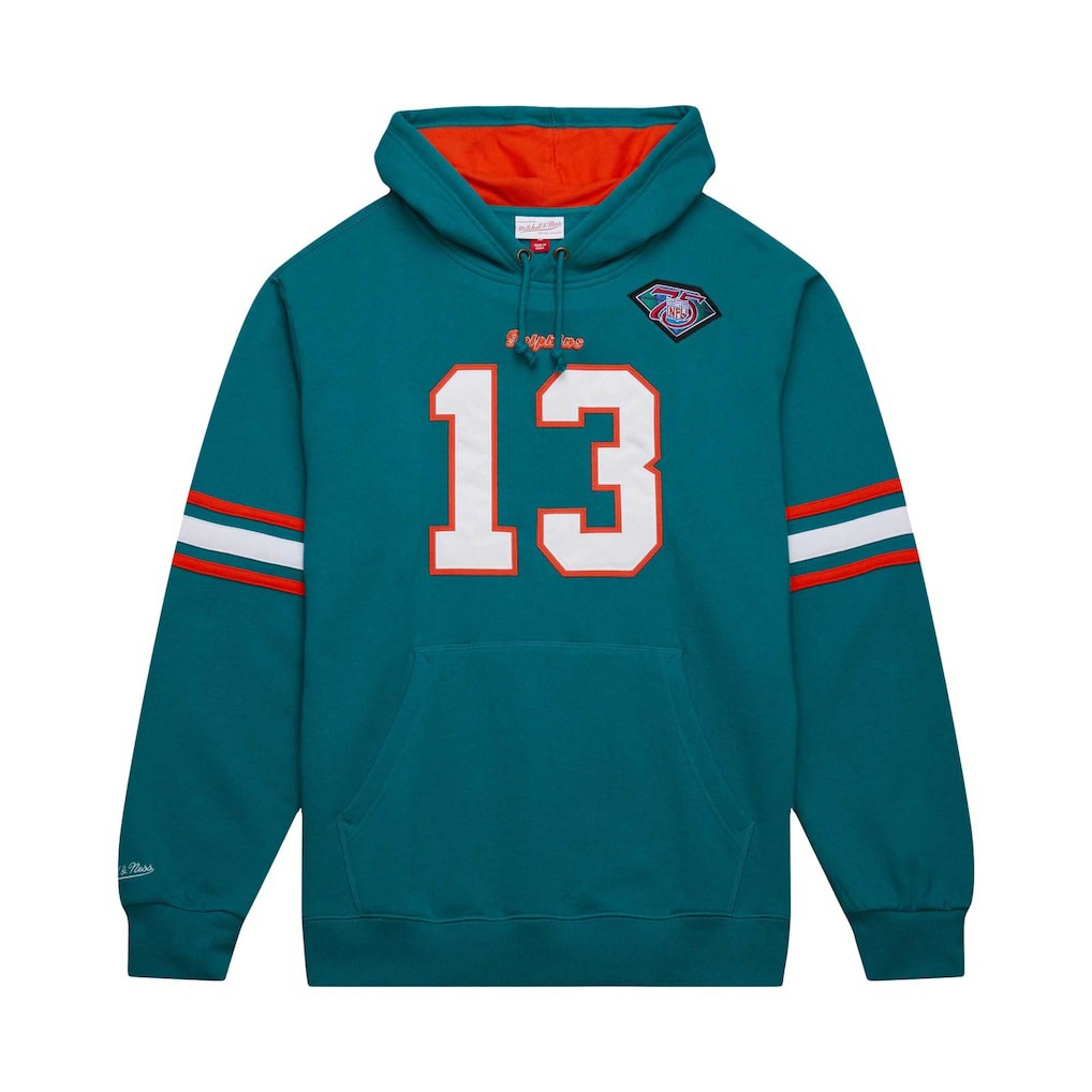 Dan Marino Miami Dolphins Retired Player Name & Number Pullover Hoodie Aqua
