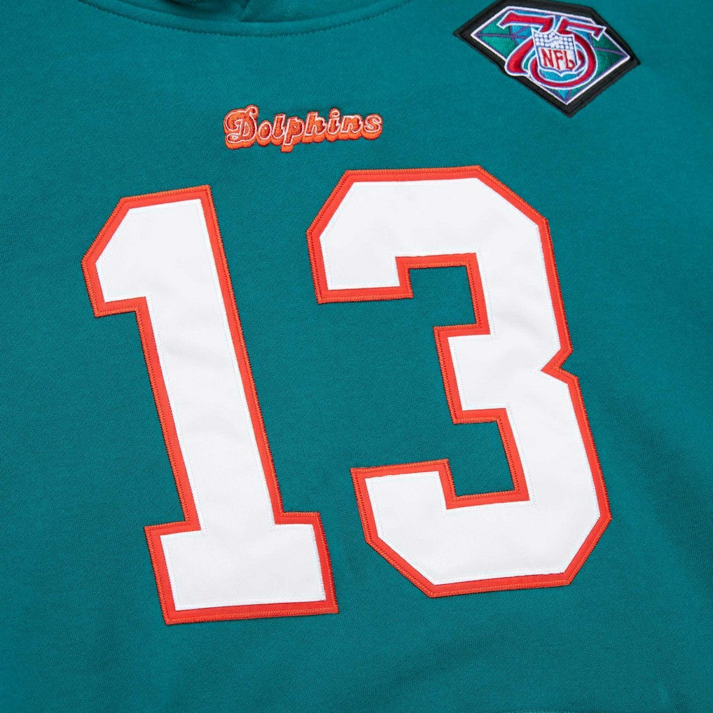 Dan Marino Miami Dolphins Retired Player Name & Number Pullover Hoodie Aqua