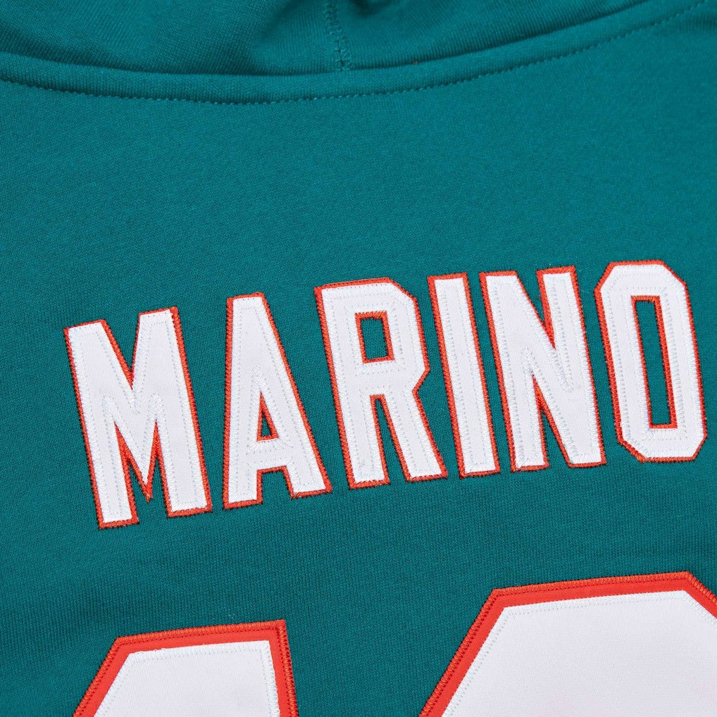 Dan Marino Miami Dolphins Retired Player Name & Number Pullover Hoodie Aqua