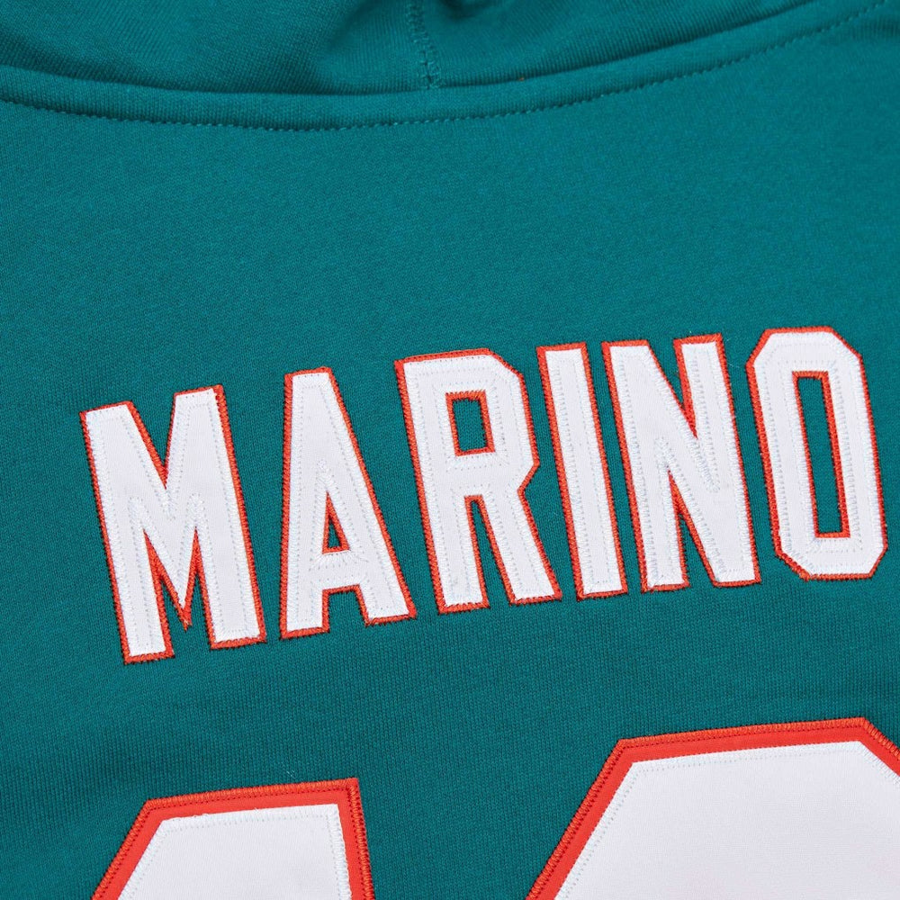 Dan Marino Miami Dolphins Retired Player Name & Number Pullover Hoodie Aqua
