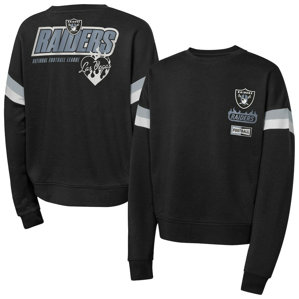 Las Vegas Raiders Girls Eternal Love Pullover Sweatshirt Black
