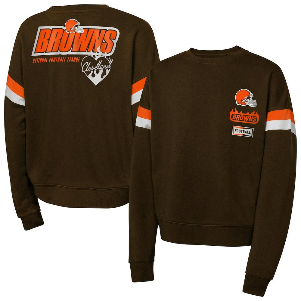 Cleveland Browns Girls Eternal Love Pullover Sweatshirt Brown