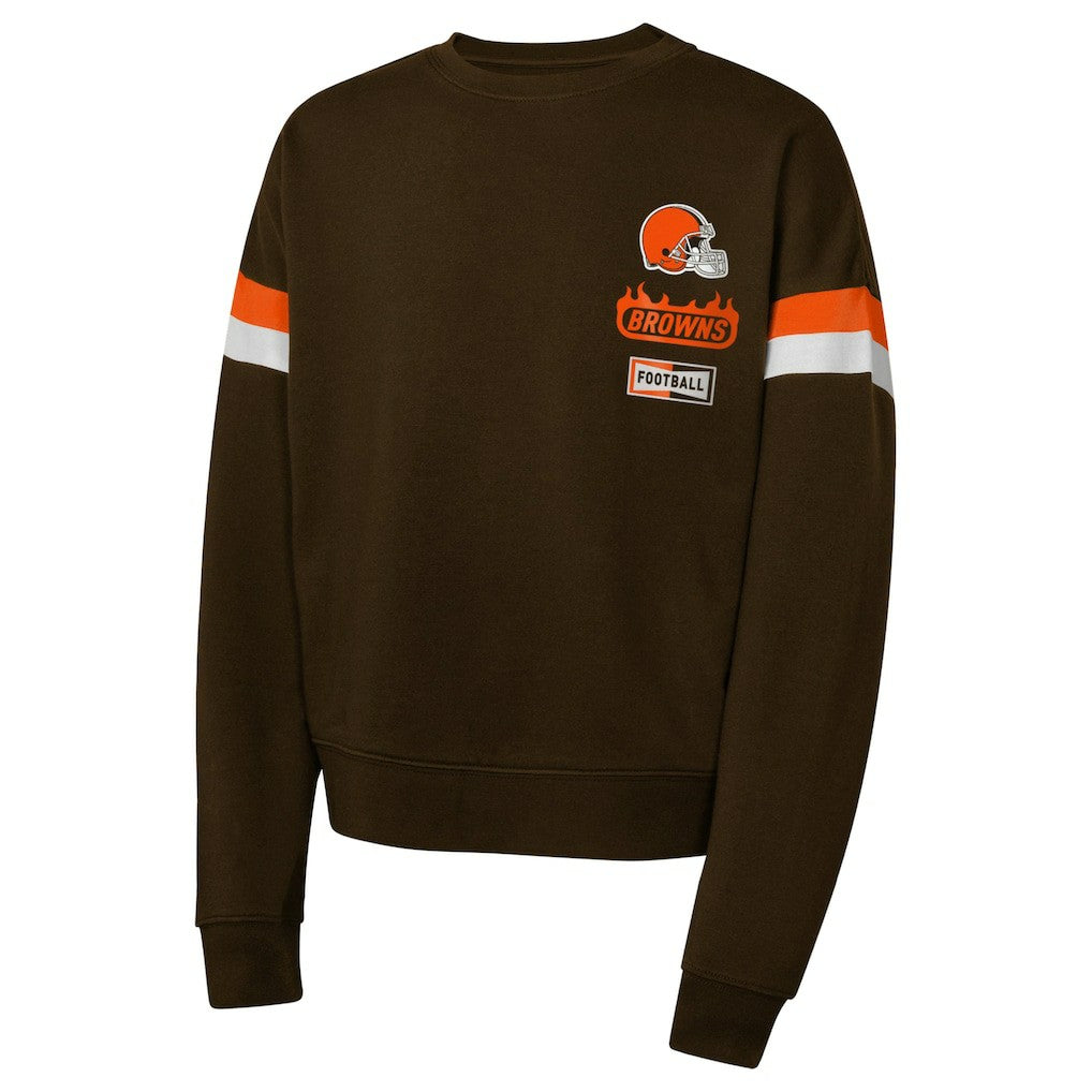Cleveland Browns Girls Eternal Love Pullover Sweatshirt Brown