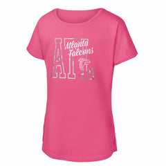 Atlanta Falcons Girls Youth Signal Caller Dolman T-Shirt Pink